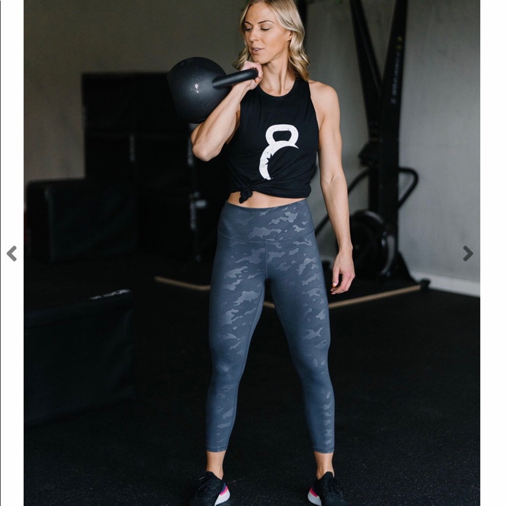 Gray Battleship Camo Luxe 7/8 Leggings
